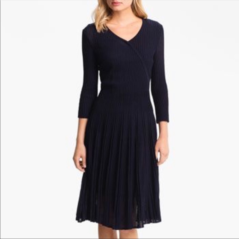 Ming Wang 3/4 Sleeve Black Dress